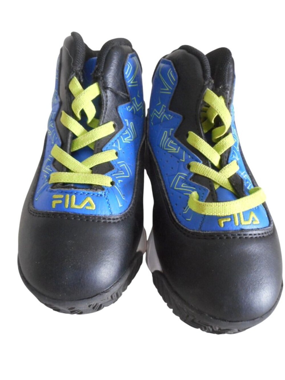 EUC Fila youth Shoes Size US 9 UK 8 EU 26 Blue black high top